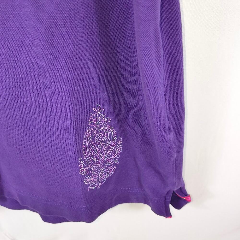 ROBERT GRAHAM L Polo Embroidered Purple - Picture 2 of 6